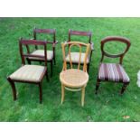 5x Dining Chairs to Include Victorian Mahogany Balloon Back