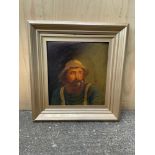 Framed Oil on Board - Study of a Fisherman - Visible Picture 37 x 35cm