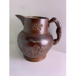 Salt Glaze Hunting Jug 1840 - 22cm High