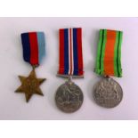 3x WWII Medals - 1939-1945 Star Defence Medal War Medal
