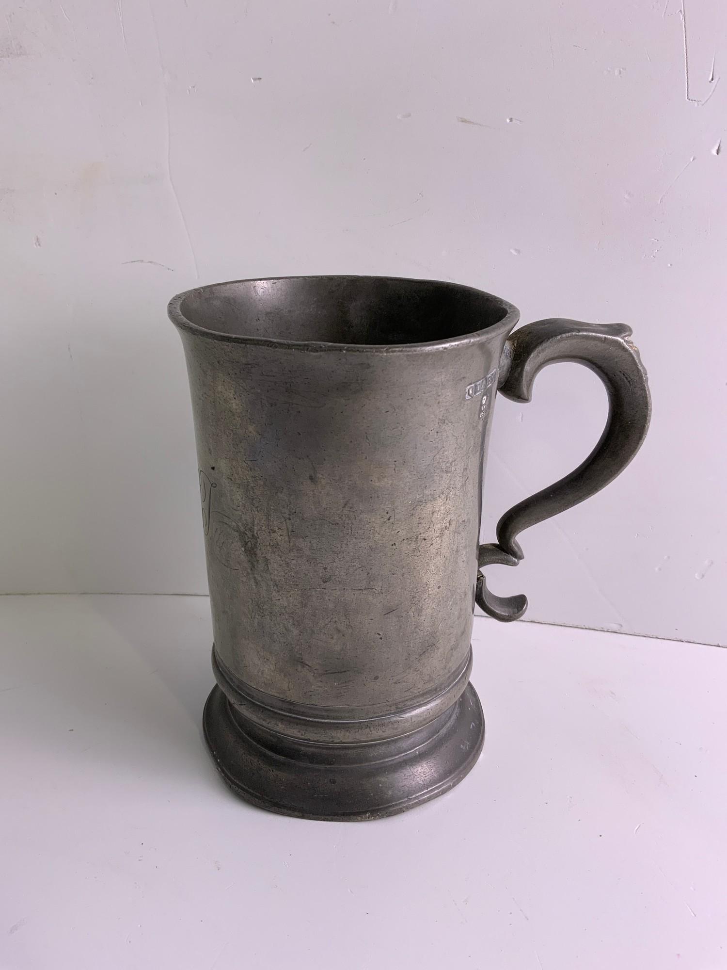 Victorian Pewter Tankard - 750 Excise Mark