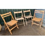 4x Folding Wooden Chairs