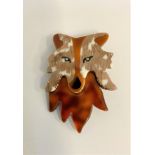 Lea Stein Collie Dog Head Brooch