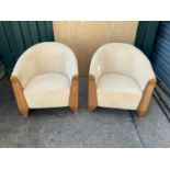 Pair of Modern Tub Chairs by Italian Manufacturer Molteni