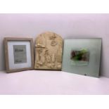 Plaque, Glass Picture and Frame