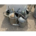 4x Galvanised Watering Cans