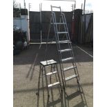 Aluminium Step Ladder with Hand Rails and One Other