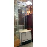 Lockable Glazed Shop Display Cabinet with Storage under - with Key