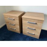 Pair of Modern Three Drawer Bedsides