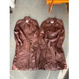 2x Leather Coats and Leather Jacket