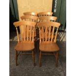 6x Pine Slat Back Chairs