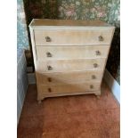 Chest of Five Drawers - 90cm W x 46cm D x 104cm H