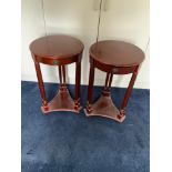 Pair of Lamp Tables with Drawers - 64cm H