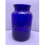 Large Blue Glass Jar - 34cm High x 17cm Diameter