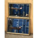 2x Ornate Gilt Framed Bevel Edged Mirrors