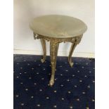 Marble Occasional Table on Gilt Legs - 35cm D x 42cm H