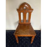 Oak Hall Chair in the Gothic Taste