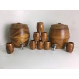 Tapped Treen Barrels with Matching Cups