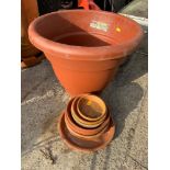 Plastic Plant Pots and Terracotta Saucers