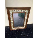 Framed Mirror with Tiled Decoration - 49cm x 64cm