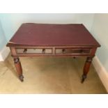 Victorian Mahogany Two Drawer Desk - 105cm W x 73cm D x 70cm H