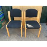 2x Modern Upholstered Wooden Chairs