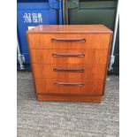 G Plan Chest of Four Drawers - 72cm W x 44cm D x 66.5cm H