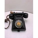 Black Vintage Telephone with Numbers Tray