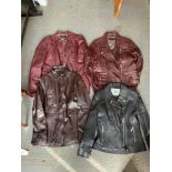 5x Ladies Leather Jackets - Assorted Sizes