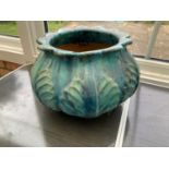 Large Blue Glazed Planter