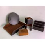 Faux Leather Desk Set and Wooden Box