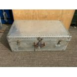 Metal Trunk with Leather Handles