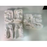 3x Pottery Moulds - Bengal Cubs, Doe and Fawns and Cat