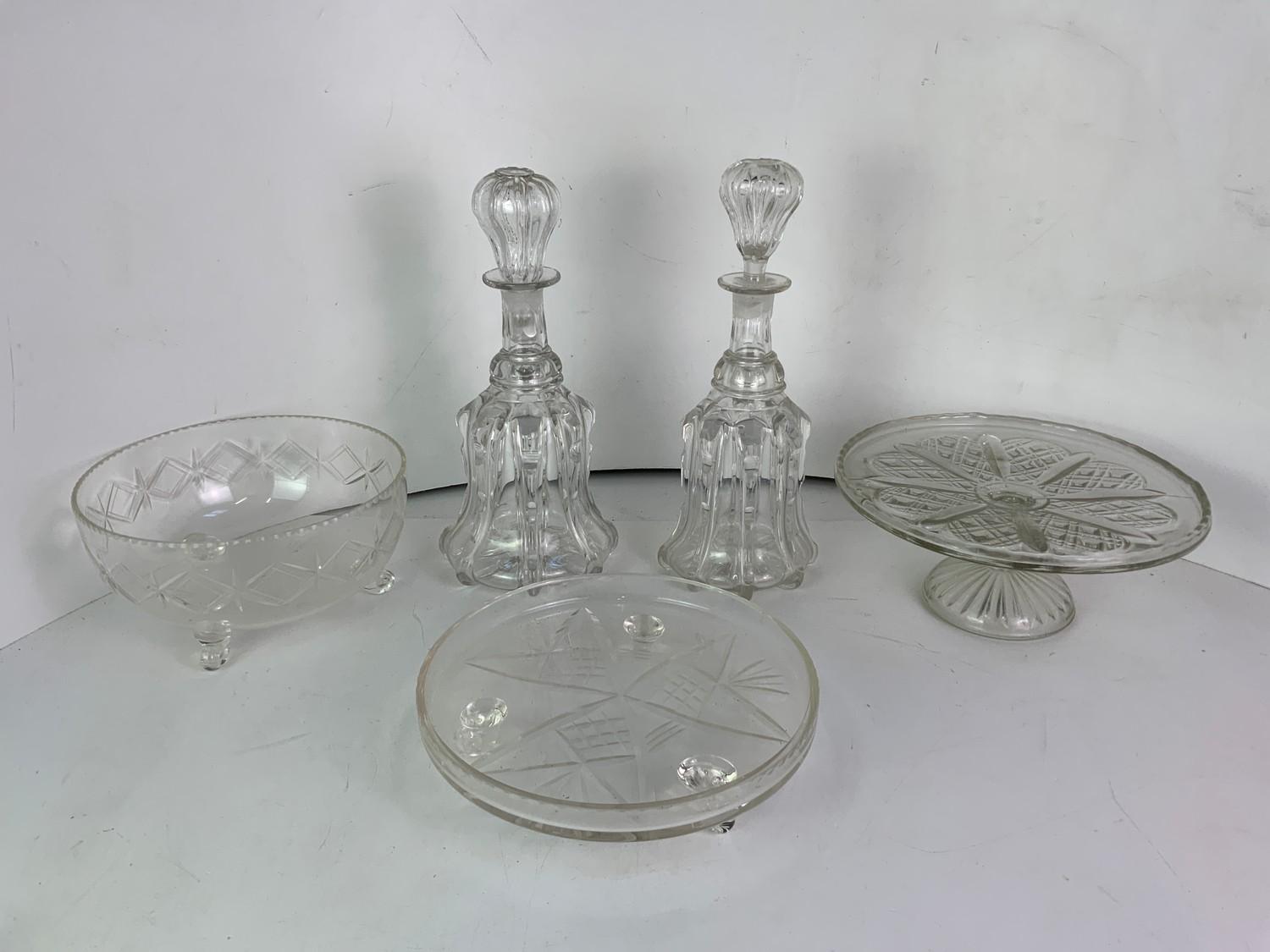 Glassware - Cake Stand, Decanters etc