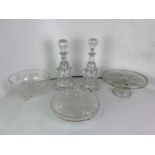 Glassware - Cake Stand, Decanters etc