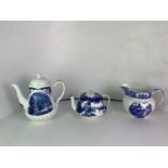 Grindley Coffee Jug, Blue and White Teapot and Swinnertons Jug