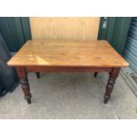 Pine Kitchen Table - 135cm W x 88cm D x 73cm H