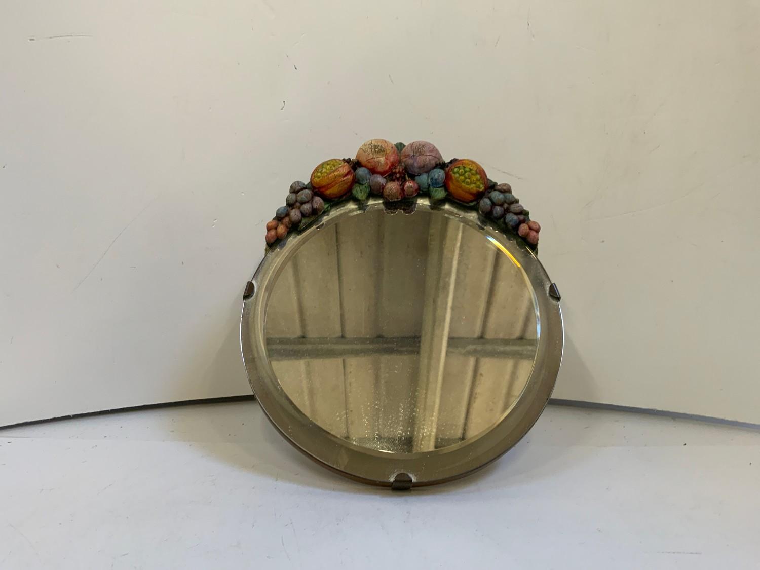 Mirror with Decorative Fruit Top - 24cm High