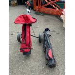 Golf Trolley and Bag with Clubs