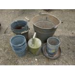 Various Size Buckets and Animal Feeders