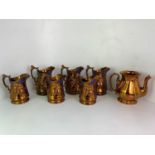Collection of Lustre Jugs and Teapot (No Lid)