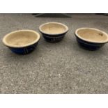 3x Glazed Ceramic Garden Planters