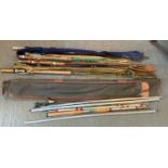 Fishing Bag and Contents - Rods etc