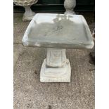 Concrete Bird Bath - Rose Design