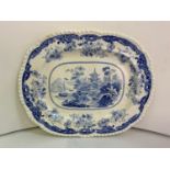 Minton Chinese Opaque China Meat Platter c1830 - 33cm