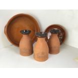 3x Royal Barum Ware Brannam Pottery Carafes etc