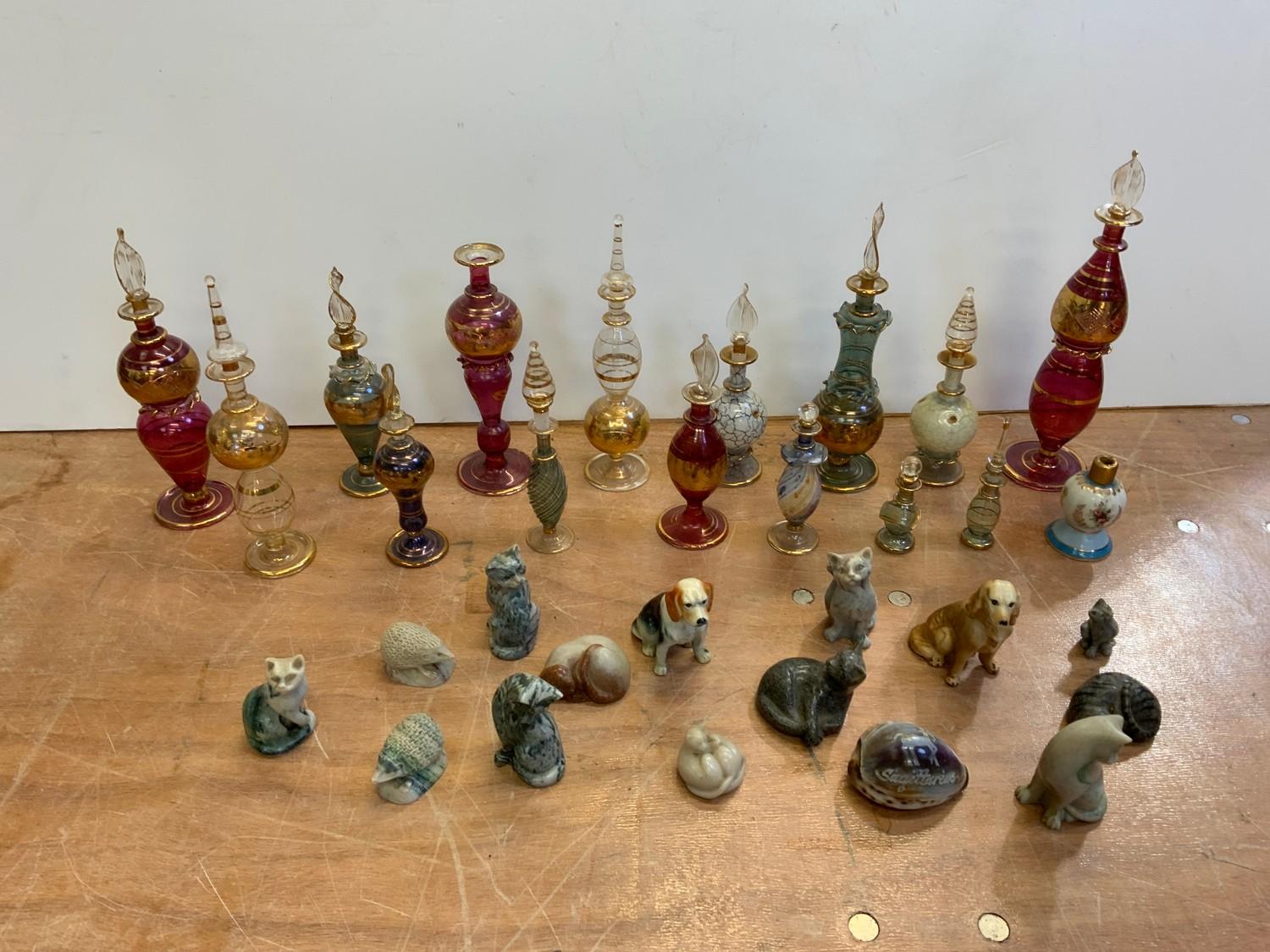 Scent Bottles and Animal Ornaments
