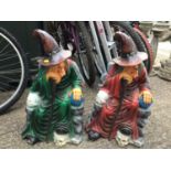 2x Garden Ornaments - Witches