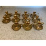 11x Brass Go To Bed Candle Holders