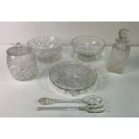 Glass Bowls, Biscuit Barrel and Decanter etc